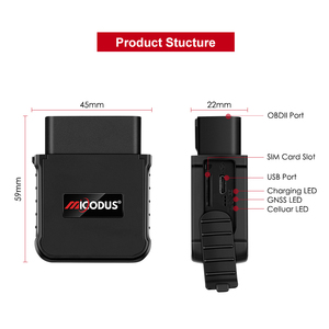 Cắm chơi CANBUS chẩn đoán chống trộm xe Định vị thời gian thực Mini OBDII xe theo dõi thiết bị micodus 4G OBD <span class=keywords><strong>GPS</strong></span> Tracker mv55g - Product Image 2