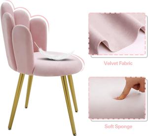 Sedia da trucco per camera da letto in polvere da donna sedia in velluto con decorazioni moderne di metà secolo sedia da camera da letto per soggiorno <span class=keywords><strong>rosa</strong></span> in metallo all'ingrosso - Product Image 4