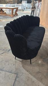Sofá de Tela de Pana Negra de Una Plaza, Sillón Moderno para Sala de Estar, Tapizado Suave, Hecho en Indonesia - Product Image 5