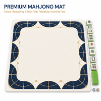 Tapis de table de mahjong bleu personnalisé, insonorisant, antidérapant, en caoutchouc, tapis de bureau enroulable, tapis de jeu pour table, vente en gros