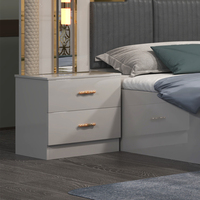 Ensemble de chambre à coucher de luxe avec lit double king size à cadre en bois, tête de lit en tissu queen size, meubles modernes en bois MDF pour chambre complète