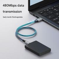 Câble de charge USB-C vers USB-C en nylon 60W, charge rapide PD, transfert de données haute vitesse pour téléphone, tablette, écouteurs, ordinateur