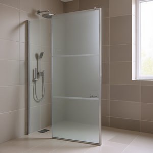 Parete Doccia Walk-In 45.3x76.8 in Vetro ESG Satinato con Telaio, Design Minimalista - Product Image 2