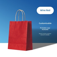 Sac en papier kraft avec logo personnalisé, sac fourre-tout haut de gamme pour les fêtes, emballage pour la restauration, sac en papier en stock