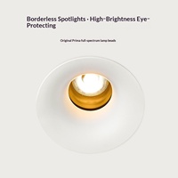 Projecteurs LED anti-éblouissement sans bordure, angle de faisceau 24°, construction métallique, température de couleur multiple, design moderne, encastrables pour villa