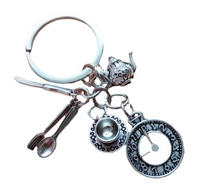 Mini cuchara llaveros moda tetera taza de té cuchillo tenedor reloj tarde té cubiertos Barista llavero - Product Image 5