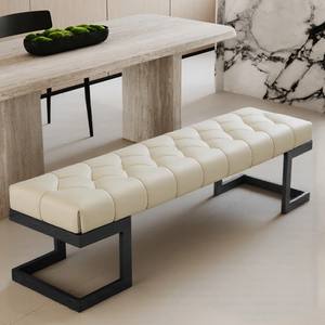 Italian Style Leather <b>Bench</b> Long Sofa Stool <b>For</b> <b>Living</b> <b>Room</b> Bedroom Entryway Modern Design High End Comfortable <b>Seat</b> - Product Image 3