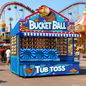 Tolefun CE jeux de stand de carnaval traditionnel <span class=keywords><strong>parc</strong></span> d'aventure intérieur fête foraine enfants jeux de promenade seau balle baignoire lancer baril balle - Product Image 2