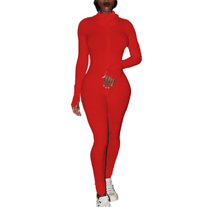 Tuta a collo alto aderente in maglia a coste personalizzata OEM da <span class=keywords><strong>donna</strong></span> a <span class=keywords><strong>manica</strong></span> <span class=keywords><strong>lunga</strong></span> a <span class=keywords><strong>manica</strong></span> <span class=keywords><strong>lunga</strong></span> per il commercio all'ingrosso - Product Image 5