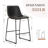 Tabouret de bar en cuir PU sur mesure 2026 avec structure métallique pour comptoir de cuisine et petit-déjeuner à domicile