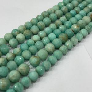 Cuentas Redondas Facetadas de Amazonita Natural de Alta Calidad, Cuentas de Piedras Preciosas Facetadas de Amazonita al por Mayor - Product Image 4