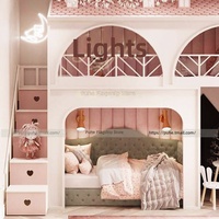 Lit de princesse créatif en bois massif, style luxe léger et minimaliste, lit superposé multifonctionnel avec base secrète, maisonnette et cabane dans les arbres