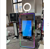 Cabina de Fotos Mágica con Espejo de 70-43 Pulgadas para iPad, Vidrio Templado, Metal, Wi-Fi/Bluetooth, Control Remoto, Instantánea
