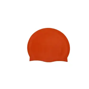 Grosir topi renang dewasa silikon LOGO topi renang swimmer dapat disesuaikan perlindungan bernapas nyaman topi renang datar rambut panjang