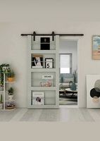 Greatreview Portes de grange pour chambre à coucher Portes d'intérieur coulissantes modernes en bois avec bibliothèque
