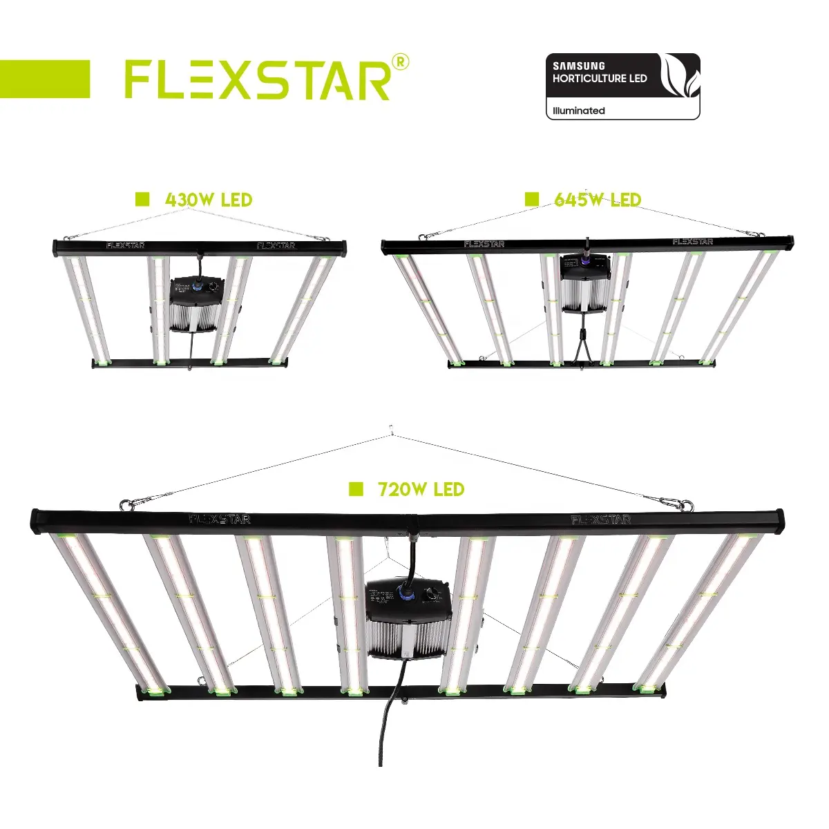 Flexstar Pro-luz LED para cultivo, rendimiento de hasta 4 libras, 301h, 301b, 2,8 umol/J, eficacia superior a 1700e