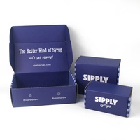 Boîte d'expédition pliable en carton ondulé imprimée en couleur personnalisée, type E, pour bouteille de sirop, avec logo et dimensions sur mesure