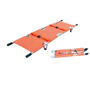 Keranjang lipat logam campuran aluminium, tipe sekop lipat tandu Transfer pasien oranye lipat terpisah - Product Image 3
