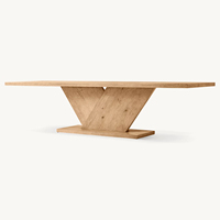 Table à manger rectangulaire en bois de chêne de luxe, design moderne, bois massif, meubles d'intérieur et d'extérieur pour la cuisine, le salon, la maison