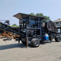 Petit concasseur à mâchoires mobile avec moteur, capacité de 100 à 500 t/h, facile à utiliser pour l'exploitation en carrière, installation de concassage portable