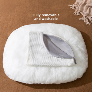 Cama de Felpa Cálida para Perros Pequeños, Ecológica, con Relleno de Algodón, Forma Redonda, Lavable a Mano - Product Image 3