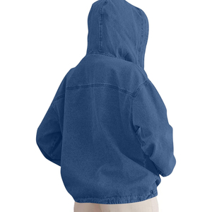 Sudadera con Capucha de Mezclilla para Mujer, Estilo Urbano Holgado, Sudadera con Capucha de Punto para Invierno, Logotipo Frontal ODM, Impermeable - Product Image 5