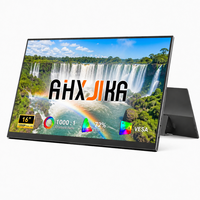 Moniteur de jeu portable AHXJKA 16 pouces IPS 1920x1200 60Hz avec haut-parleurs, support VESA, un seul câble, multi-écrans, compatible Win/Mac, pour console de jeu