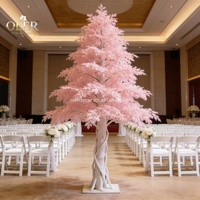 OLER Luxury White Flowers Bead and Flower Curtains Top Mesh Décoration de plafond de mariage pour l'ambiance de fête