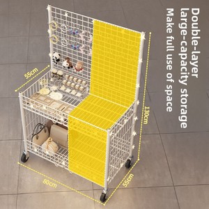 Carrito de Venta Móvil Plegable Ray, Carro Metálico con Estantes de Exhibición, Estantes de Rejilla Móviles para <span class=keywords><strong>Ropa</strong></span> y Puestos de Venta - Product Image 4