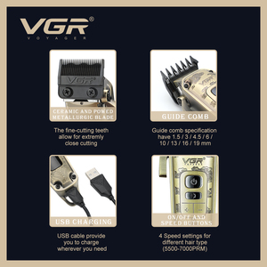 Tondeuse à cheveux professionnelle rechargeable VGR V-005 pour hommes, sans fil, pour salon de coiffure - Product Image 6