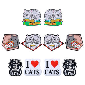 Venta al por mayor bebé Animal gatos forma dentición juguetes grado alimenticio mezcla silicona encantos cuentas focales Diy para pluma fabricación de joyas - Product Image 4