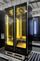 Réfrigérateur commercial à trois portes vitrées, vitrine réfrigérée pour bière, congélateur vertical sans givre pour magasin