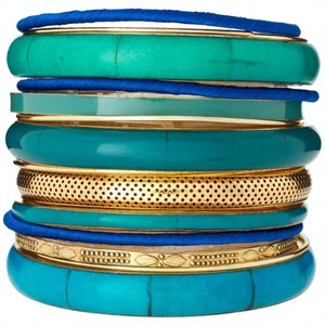 2026 Premium New Gold Plated Alloy Resin <b>Bangle</b> <b>Bracelets</b> Set With Purple Resin Inlay Geometric Pattern Women's Classic Jewelry - Product Image 6