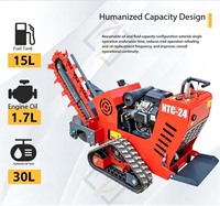 Instelbare diepte kettinggraafmachine, diesel aangedreven, multifunctionele graafmachine voor tuinbouw, landbouw en veldwerkzaamheden
