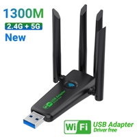 NOUVEAU Adaptateur WiFi USB double fréquence Gigabit 5G 1300 Mbps sans pilote pour ordinateur portable