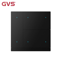 Panneau de bouton poussoir intelligent KNX/GVS/K-bus/OEM & ODM pour maison intelligente, 3 gangs, 6 touches, interrupteur mural intelligent KNX avec capteur de température