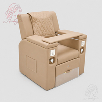 Fauteuil de pédicure moderne en cuir PU avec dossier réglable, station de soin des pieds et options multicolores pour salon de beauté