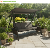 YOHO OEM Fauteuil suspendu d'extérieur en acier au design moderne pour adultes et enfants, balançoire de patio avec auvent