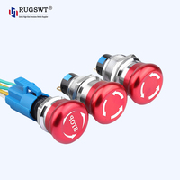 Bouton poussoir d'arrêt d'urgence autobloquant 19 mm SUS304/316 à déverrouillage par torsion 1NO1NC pour machines de transformation alimentaire