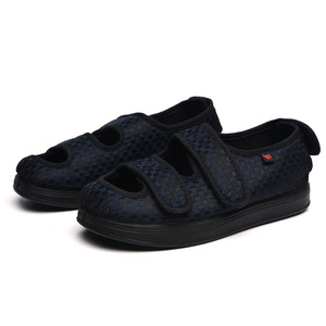 Chaussures de marche OEM/ODM pour hommes et femmes, à bout large, pour diabétiques, avec bande auto-agrippante large, chaussures décontractées pour mères - Product Image 1