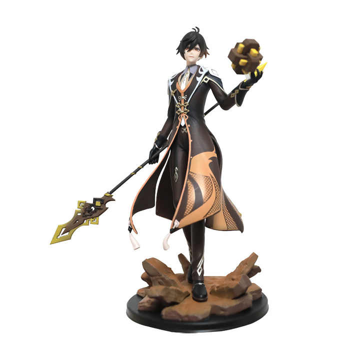 Genshin Impact Figure Zhongli 26 cm PVC modèle Collection Simulation Statue jeu Action Figurine poupée cadeau de vacances pour les enfants
