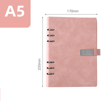 Carnet créatif A5 en cuir, portable, minimaliste, à feuilles mobiles, avec boucle de fixation, logo personnalisé, agenda de bureau professionnel