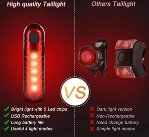 Feu arrière de vélo rechargeable par USB Nanhu COB LED - Product Image 3
