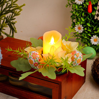 Tempat Lilin Telur Paskah Dekorasi Baja Tahan Karat untuk Ruang Tamu Meja Makan Penggunaan Dalam/Luar Ruangan Lilin Bunga Buatan