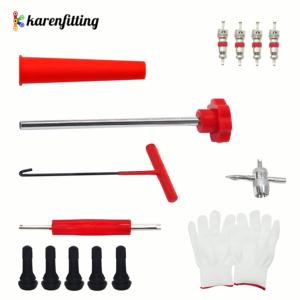Kit de Reparación de Válvulas de Neumáticos, Herramienta de Instalación y Extracción de Núcleos de Válvula con Gancho en T para Automóviles, Camiones y Motocicletas - Product Image 5