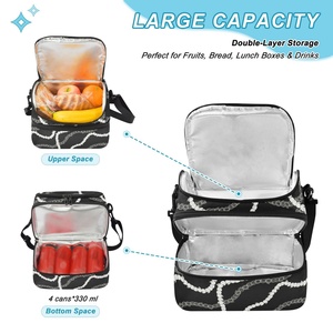 Bolsa de Almuerzo Doble de Poliéster con Diseño Hawaiano, Bolsa Térmica para Adultos con Correa Ajustable - Product Image 5