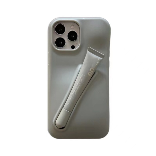 Luxury Lipstick Lipgloss Holder Durable Protective Silicone Phone Case for iphone 16 15 14 13 Pro Max Soft Touch Phone Cover