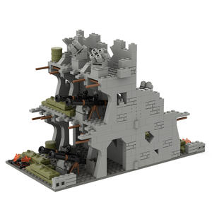 WW2 trinchera militar Kit de bloques de construcción casa destruida escena de guerra soldados figura ruinas <span class=keywords><strong>Blockhouse</strong></span> campo de batalla ladrillos juguetes niños - Product Image 2