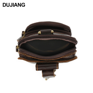 <span class=keywords><strong>Riñonera</strong></span> Vintage de cuero Crazy Horse para hombre, <span class=keywords><strong>riñonera</strong></span> pequeña para teléfono, con lazo, bandolera de viaje amigable - Product Image 5