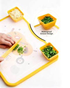 Double Sided Cutting <b>Board</b> 304 Stainless Steel PP Surface TPR Edging Juice Groove Kitchen Chopping <b>Board</b> - Product Image 5